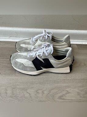 New Balance Men's White, Gray and Black Suede-Trim Sneakers
